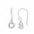 925 Sterling Silver Round Earrings Mount (To fit 5mm gemstone) Inc. 0.25cts White Zircon Brilliant Cut Round 1mm - 1 Pair