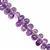 32cts Uruguayan Amethyst Top Side Drill Graduated Faceted Drop Approx 4.5x2.5 to 7.5x5mm, 15cm Strand.