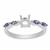 925 Sterling Silver Ring Mount With Tanzanite Marquise Side Detail (To fit 5mm Round Gemstone)