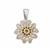 Autumn At Chestnut Close By Mark Smith: 925 Sterling Silver Anemone Pendant With 0.07cts Peridot &  0.14cts Citrine