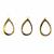 Gold Plated Teardrop Backless Bezel Pendants, Appox ID 20x30x3.5mm (3pk)