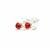 Baltic Ruby Red Amber Sterling Silver Stud Earrings with Loop. Earring Backs included (1pair)