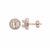 Rose Gold Plated 925 Sterling Silver Round Earrings Mount (To fit 5mm gemstones) Inc. 0.04cts White Zircon Brilliant Cut Round 1mm - 1Pair