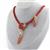 Gemstone Rope Necklaces - Red Agate Clasp ( 25mm Hoop, 6x30mm & 6x40mm Bar ) with Miyuki 10/0 Lined Light & Dark  Red 24GM/TB