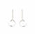 925 Sterling Silver Twist Earrings with Peg with CZ , 1 Pair