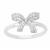 925 Sterling Silver Bow Ring With 0.20cts White Zircon Detail