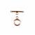 JM Essential 925 Rose Gold Plated Sterling Silver Toggle Clasp T-Bar - Approx 23mm, Ring 11mm (1pc)