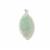 25ct Type A Oil Green Jadeite Carving Pendant, Approx 20x40mm, with 925 Sterling Silver Mount