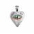 925 Sterling Silver Heart Pendant With Evil Eye & Multi  Coloured Cubic Zirconia Approx 15x23mm