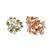 20 x 3mm Rose Gold Plated Base Metal Snap Settings with Foil Backed AB Coated Crystal