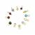 Gold plated 925 Sterling Silver Birthstone Charms, 12pcs