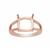 Rose Gold Plated 925 Sterling Silver Cushion Ring Mount (To fit 10mm gemstone) - 1Pcs