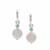 925 Sterling Silver Gemset Earring, Approx 10x30mm With Freshwater Pearl Coins    