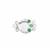 925 Sterling Silver Celestial Moon Clasp with 0.47cts Green Onyx & White Topaz 