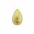 Gold Flash 925 Sterling Silver Curved Pear Drop Pendant Approx 10x16mm 