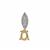 Gold Plated 925 Sterling Silver Pear Pendant With White Zircon Bail (To fit 6x4mm gemstone)- 1pcs