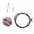 Purple Fluorite Carved Donut Approx 34mm with Sterling Silver Bail, 1.5mm Black Leather Cord  50cm & Sterling Silver End Tube & Clasp