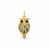 Gold Plated 925 Sterling Silver Owl Pendant with Labradorite & Black Onyx, Approx, 10x19mm