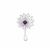 0.25cts Willow & Tig Collection: 925 Sterling Silver Dandelion Charm Approx 27x17mm With Amethyst Detail