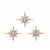 Rose Plated 925 Sterling Silver Star Connector with Pave Set White Topaz, Approx 21x23mm, 3pcs 
