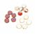 Preciosa Ornela Travetin Table Cut Bead Bundle  Inc:   Alabaster,Pink & Multi Colour 