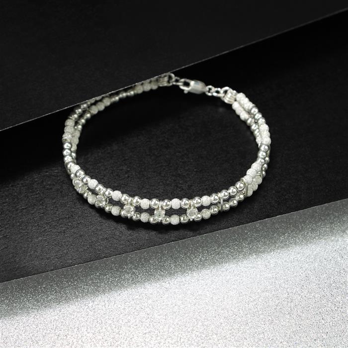 10-Pack Sterling Silver Stardust Finish Tube Spacer Beads - 2x8mm, #51127 1 thumbnail image