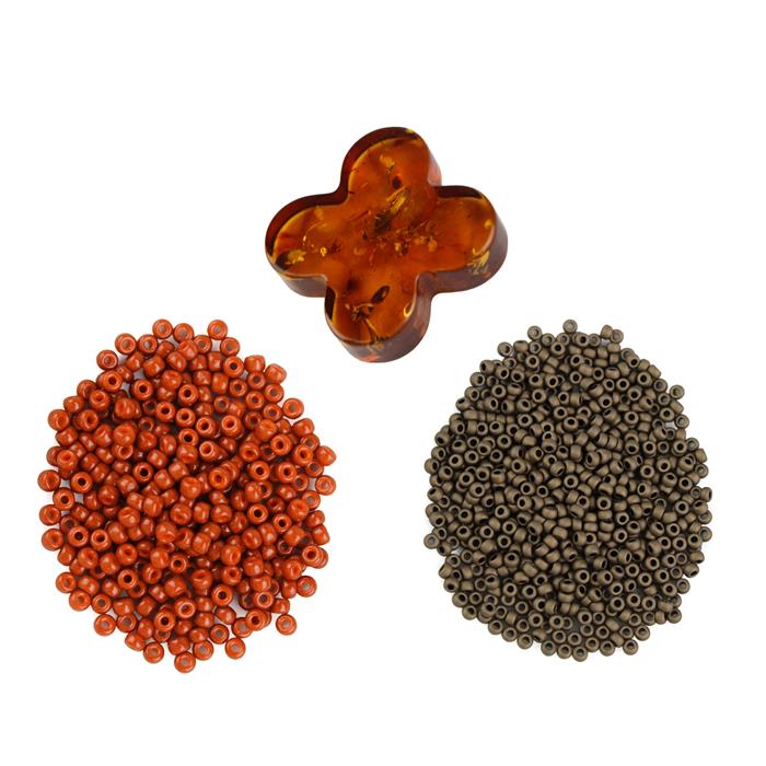 Baltic Amber Four Leaf Clover & Seed Bead Project With Downloadable