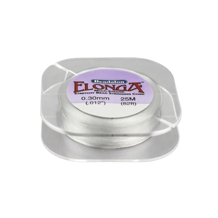 Beadalon Elonga Stretch Cord White 0.3 mm .012 in 25 m 82 ft JewelleryMaker